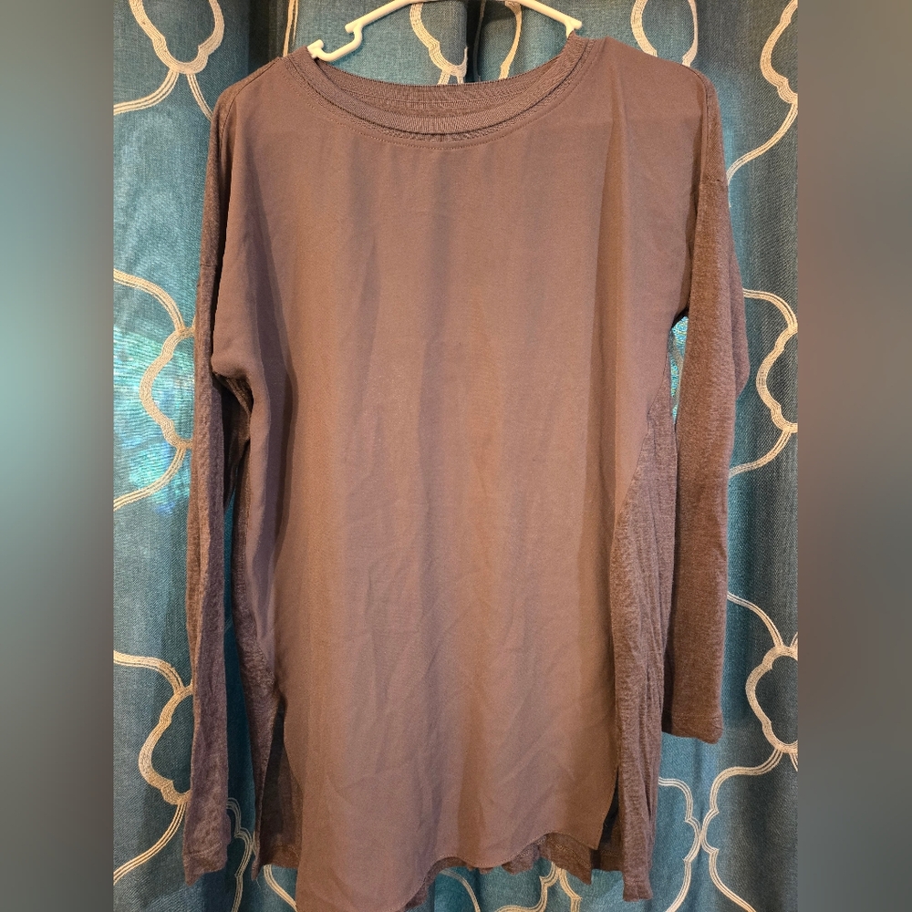 Gray Multi Texture Long Sleeve